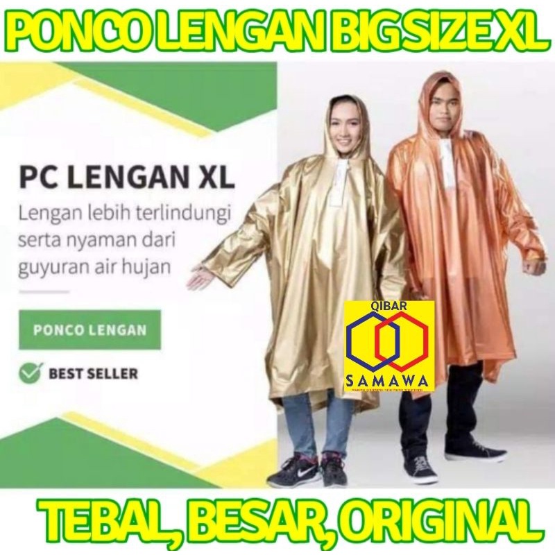 Jas Hujan XL Ponco Lengan XL TEBAL,KUAT, BESAR merk IBEX