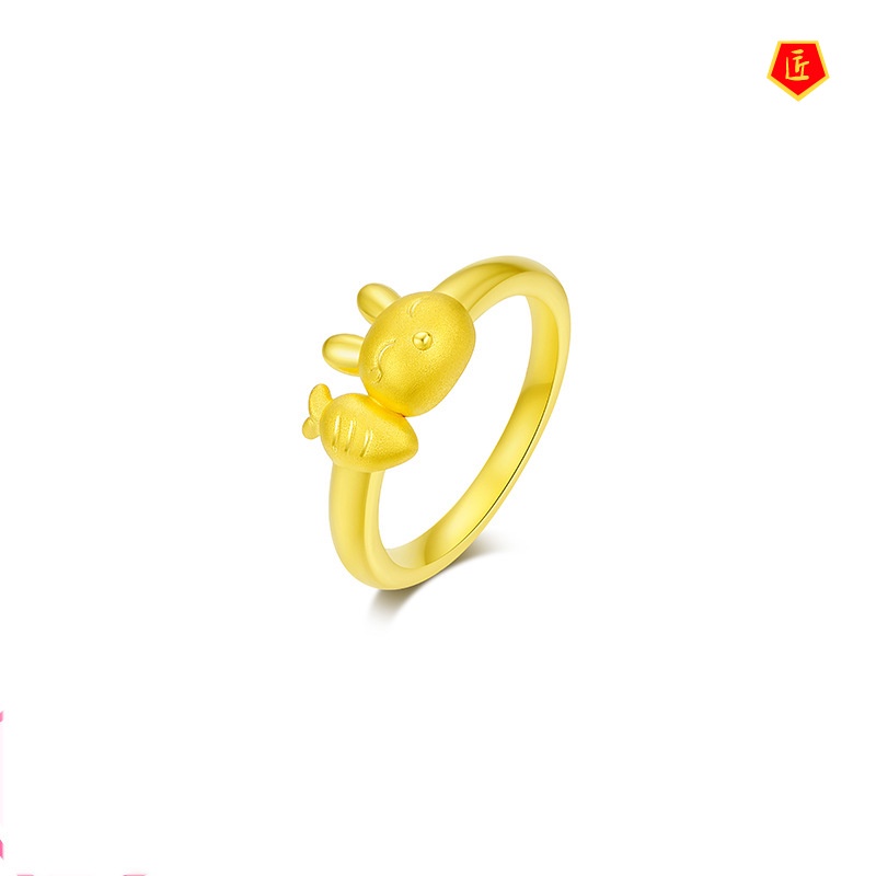 [Ready Stock]Cute Gold Bunny Ring