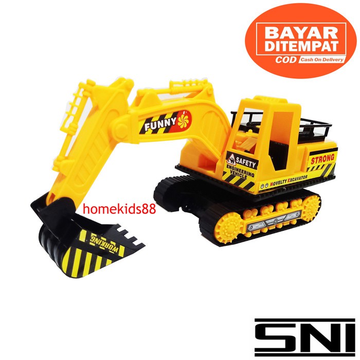 Contruction Caa Mobil Excavator Mobil Beko Pull Back Mainan Anak Cowo - MB 03