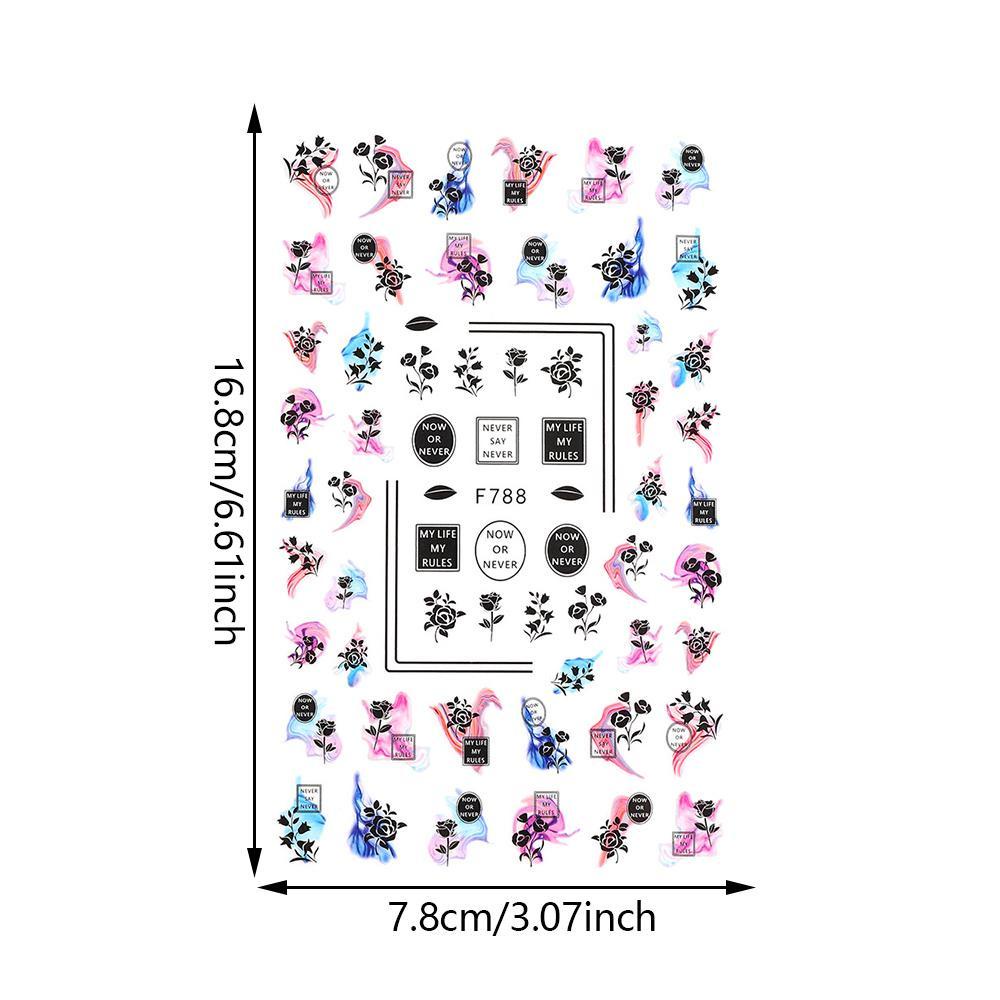 Solighter Stiker Kuku DIY Manicure Perekat Decals Desain Garis Jatuh Musim Gugur