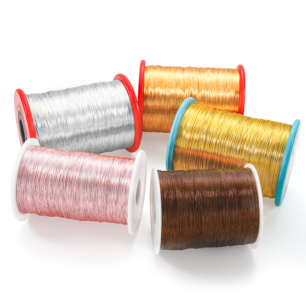 1KG / Roll 0.2-1mm Not Fade Solid Colorfast Copper Wire Beadings Cord Cord String Beading Wire DIY For Jewelry Making Accessories