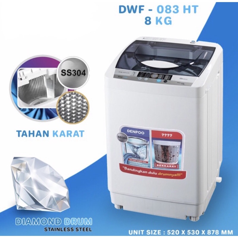 Mesin Cuci 1 Tabung 8KG Denpoo DWF083HT