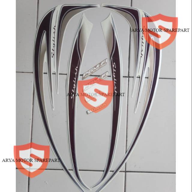 Stiker striping Honda Scoopy stylish 2014 putih cream