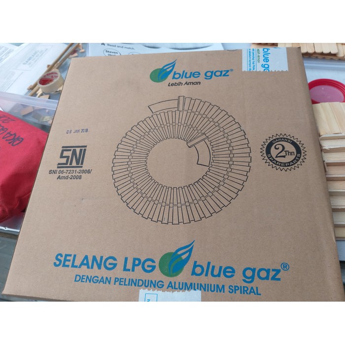 SELANG ORI Regulator BLUE GAZ 1,8 Meter SNI Asli LPG Gas bisa gojek