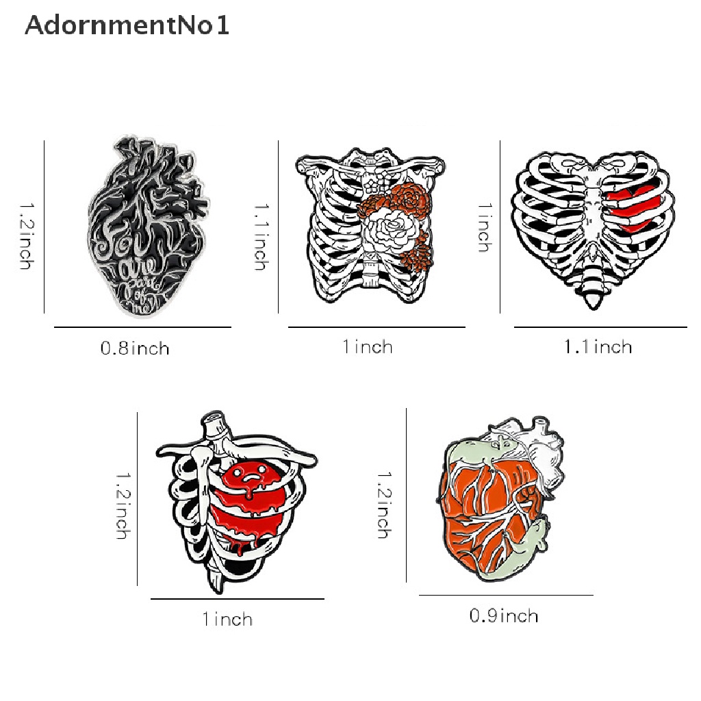 (AdornmentNo1) Bros Pin Enamel Bentuk Kartun Organ Tubuh Anatomi / Jantung / Otak Untuk Aksesoris Wanita