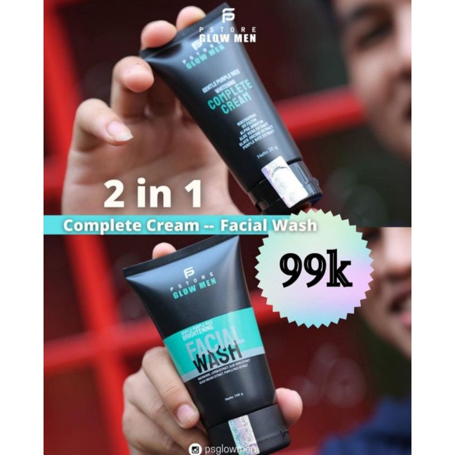 PS Glow Men 2 in 1/Skincare/ps glow/Original/Skincare bpom/perawatan
