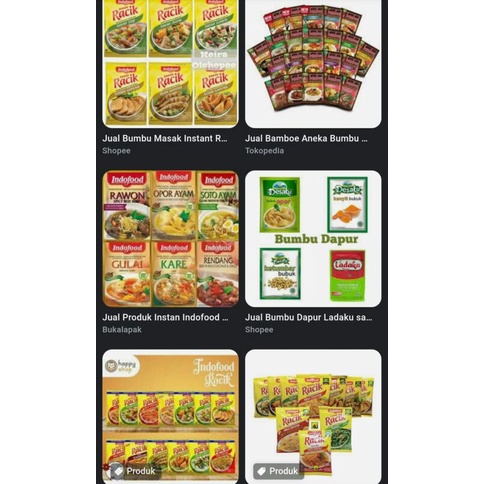 

1 sachet bumbu dapur sasa royco racik indofood dan lainnya