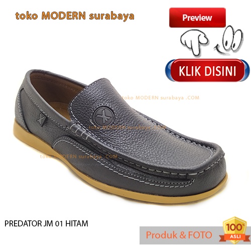 Sepatu pria sekolah kerja casual slip on kulit loafers PREDATOR JM 01