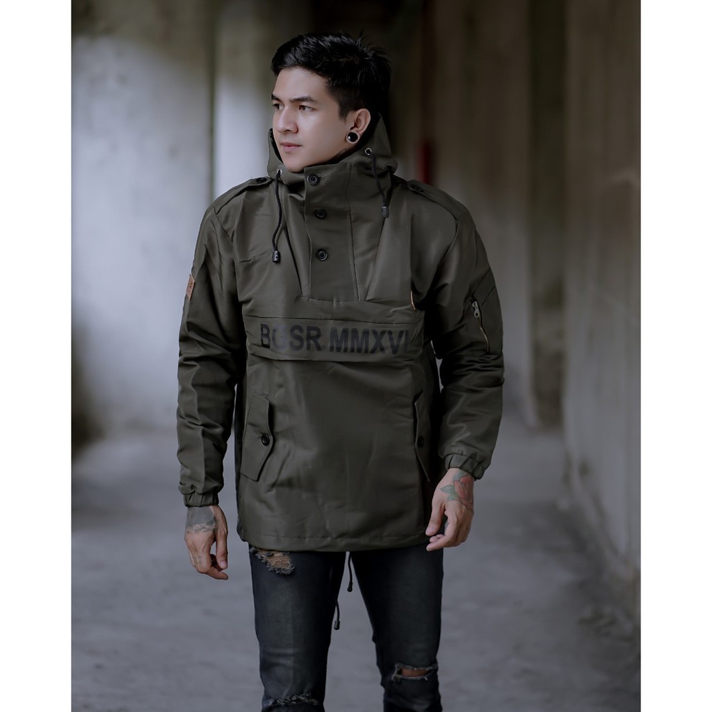 BGSR Jaket Cagoule Inspire Hijau Army Original Jaket Harian Pria
