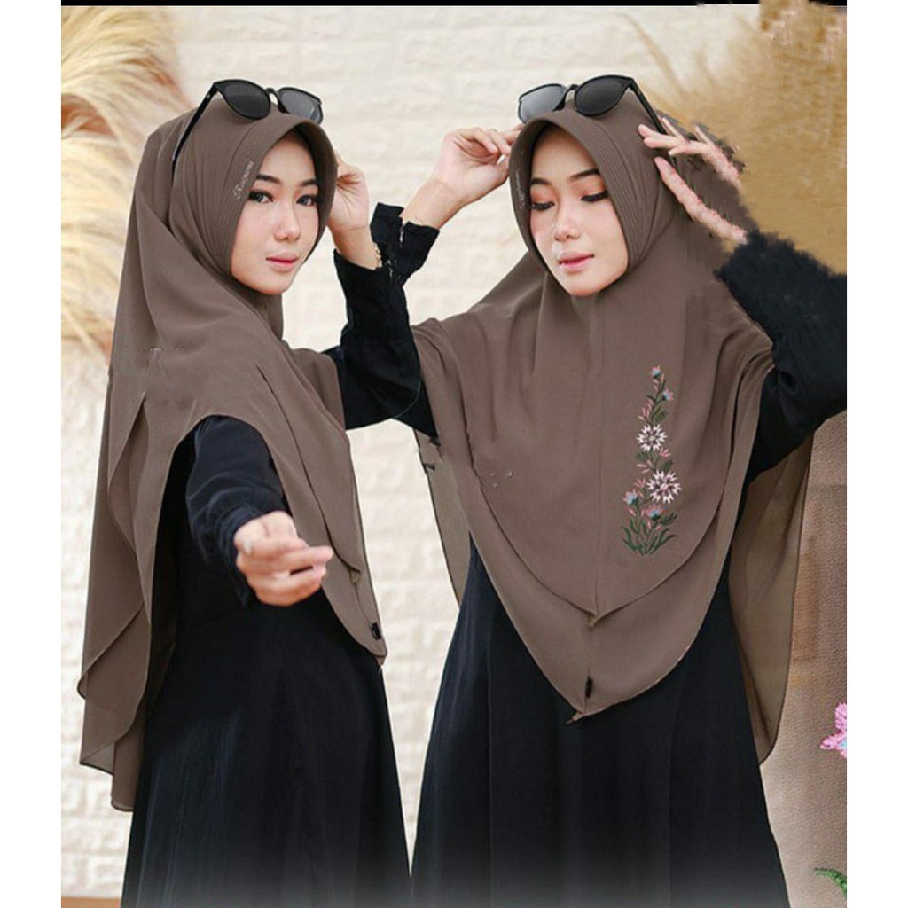 hijab syari 2 layer jilbab syari  2 layer kerudung instan  syari 2 layer by vie