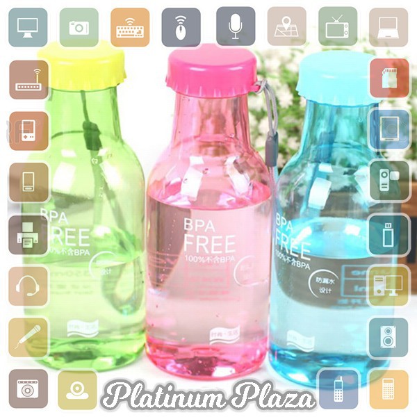 Botol Minum BPA Free Colorful Unbreakable Bottle 350ml - SM-8033 - Green`6FN2DW-