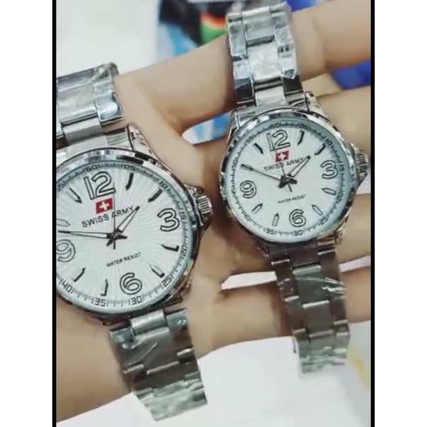 Jam Tangan Sa Couple Pria Wanita Full Stainless Steel Back