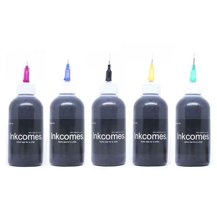 Paint Kit / Inkcomes Tinta Tattoo Temporary Temporer Inkbox - Hitam, 20Ml Murah Meriah