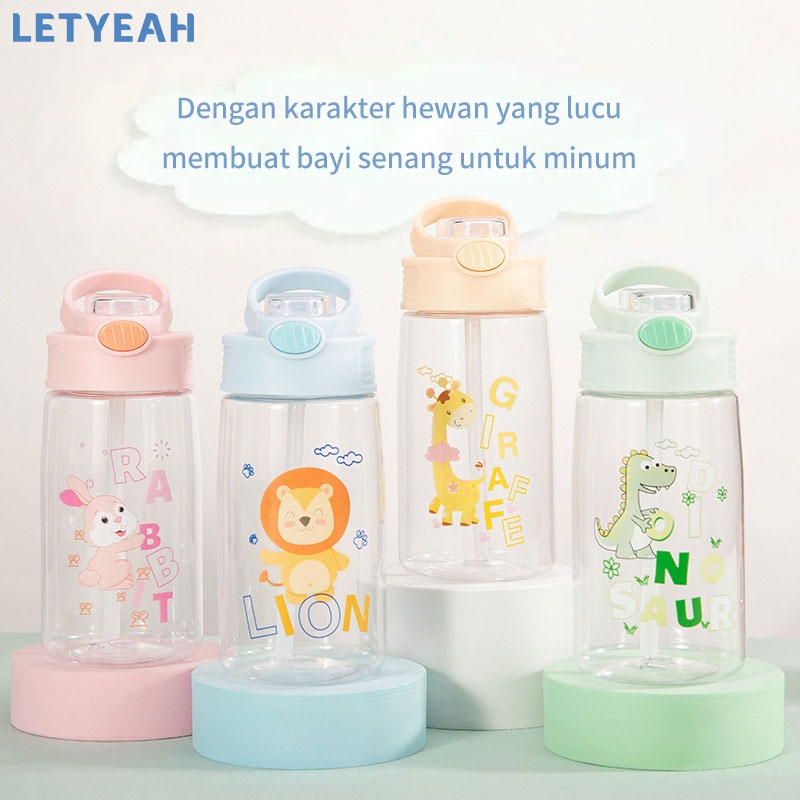 letyeah Botol minum anak portabel/Botol sedotan anak 450ml