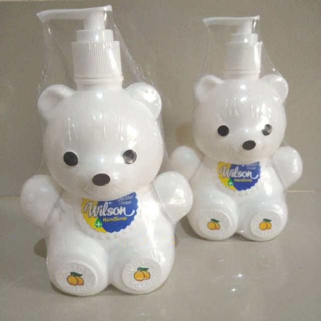 Wilson PUMP bear beruang isi sabun cuci tangan 400 ml free botol pump 5 varian dengan triclosan sebagai antibakteri souvenir nikah ulang tahun pesta baksos hampers botol sabun wedding