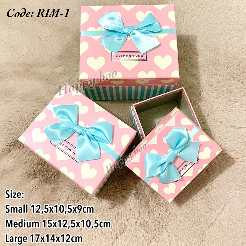 box kado kotak kado kotak hampers premium rim1 set 3 susun / satuan small medium large besar sedang