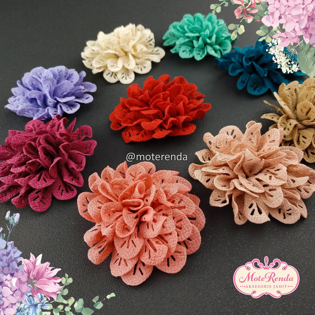 Aplikasi bunga chrysant, lebar 8cm kode 7CCR80