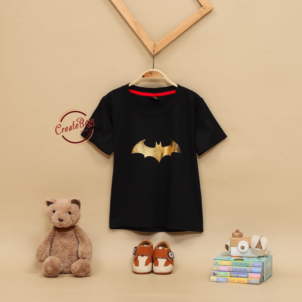 BAJU ATASAN ANAK LAKI SUPERHERO GOLD 1-7 TAHUN KAOS ANAK LAKI SUPERHERO MURAH