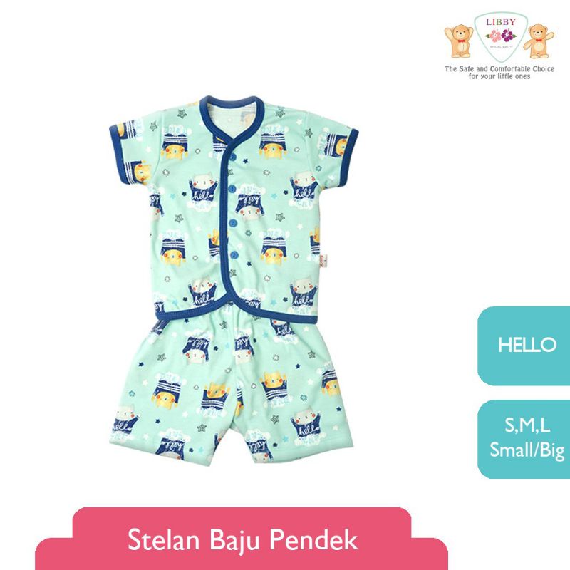 LIBBY Happy Forest Setelan Baju Pendek Kancing Depan