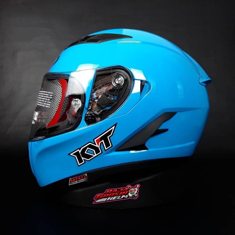 HELM KYT FALCON FR SKY BLUE ORIGINAL DOUBLE VISOR HELM TOURING KYT FALCON FR HELM DRAG BALAP KYT