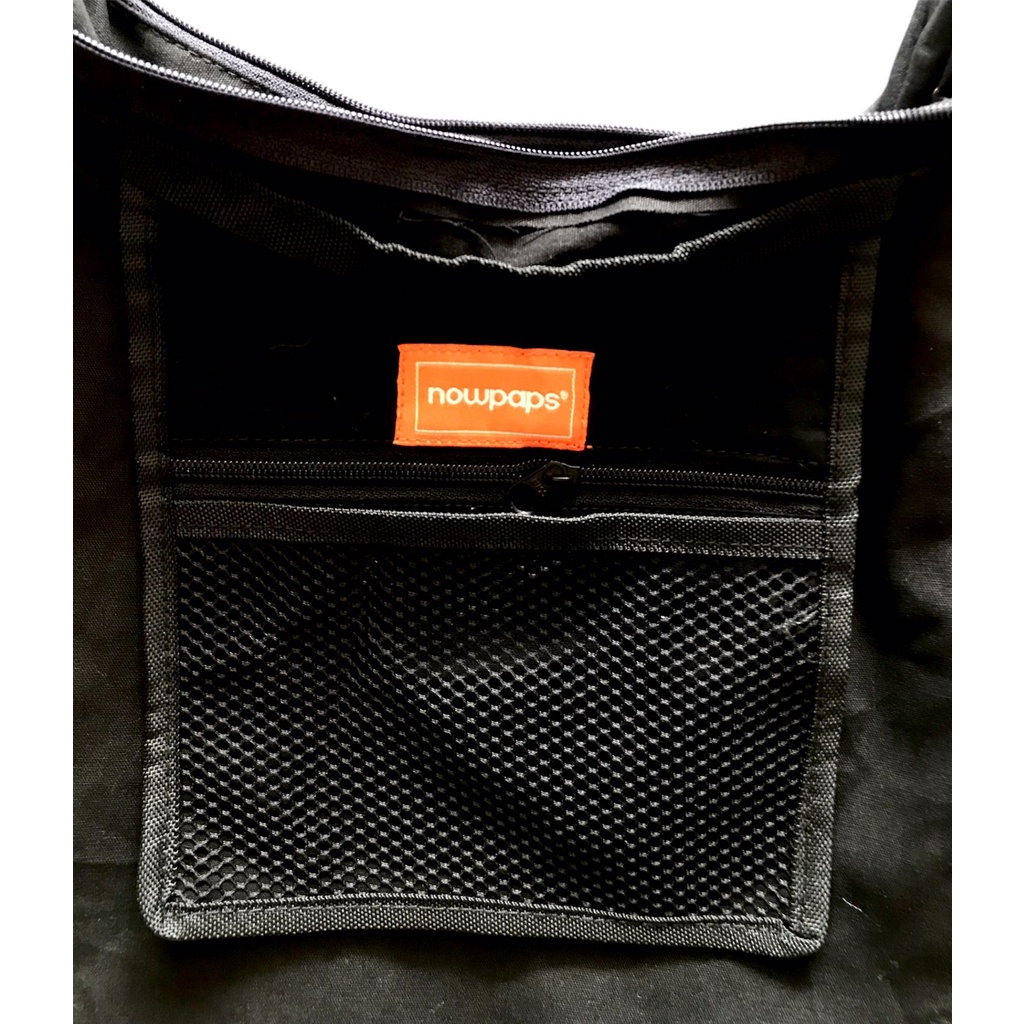NOWPAPS.CO-TOTEBAG MATERIAL CANVAS SABLON ORIGINAL NOWPAPS CO BLACK.CARAMEL TAS TOTEBAG OUTFIT UNISEX