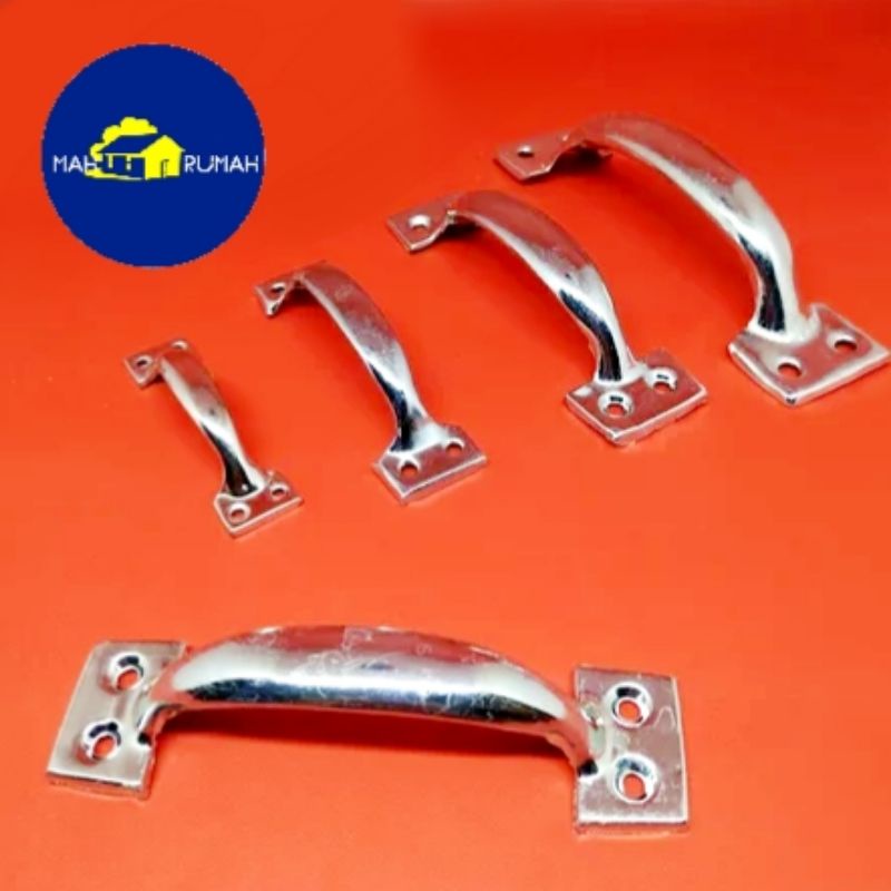 TARIKAN LACI Plat HANDLE Gagang Laci Pintu Lemari Silver Crom Chrome RRT - MADICO (@1pcs)