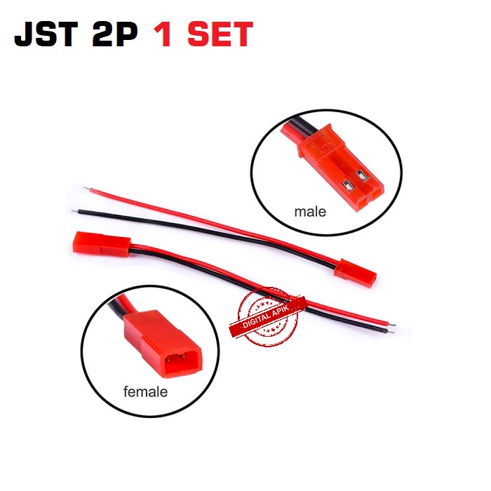 Kabel JST-2P JST 2P Connector 2 pin Male Female Baterai Battery Lipo