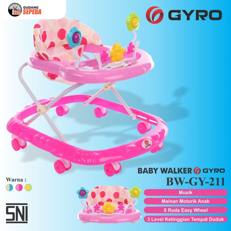 Baby Walker Bayi Gyro BW GY 211 Kereta Dorong Balita Musik Mainan SNI-1