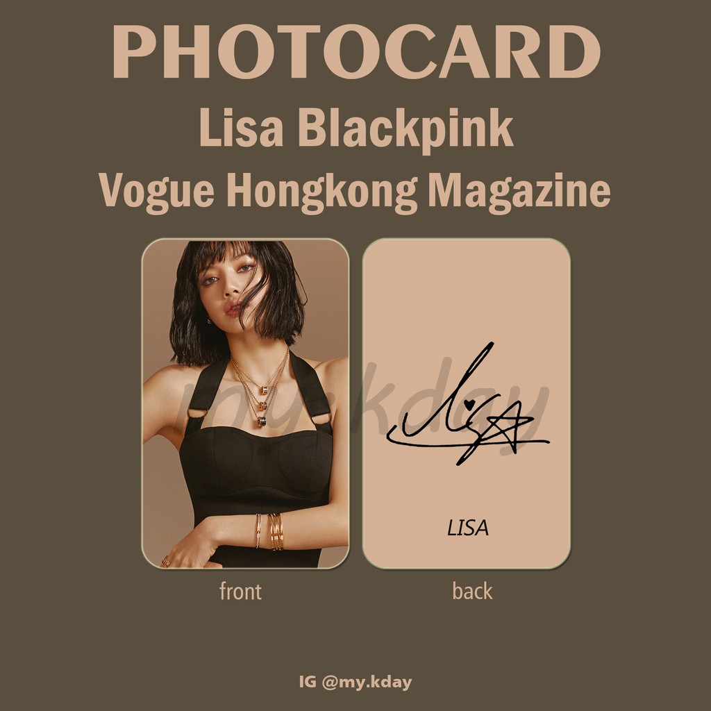 Jual PC 0573 Photocard Lisa Blackpink Vogue Hongkong Magazine 2 Sisi 