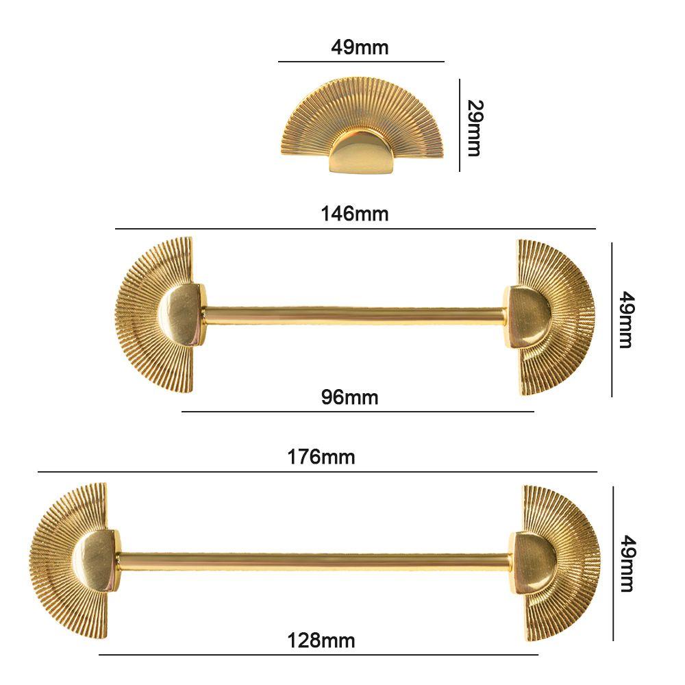 Suyo Handle Pintu Kreatif Berbentuk Kipas Kuningan Lemari Knob Laci