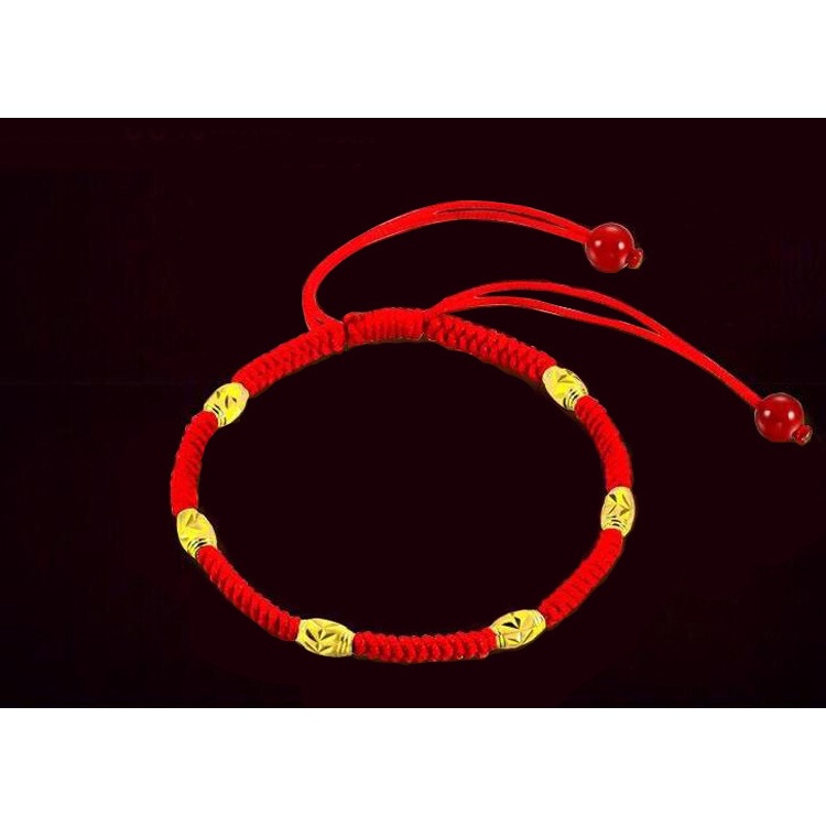 S171 gelang wanita emas berlapis lucky manik-manik as right as rain ini tahun hewan tali merah pria