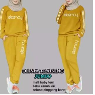➾ CNC TRAINING OLIVIA ( L-3XL, 6WARNA ) Baju Setelan Olahraga Senam Wanita TERBARU,baju senam jumbo.