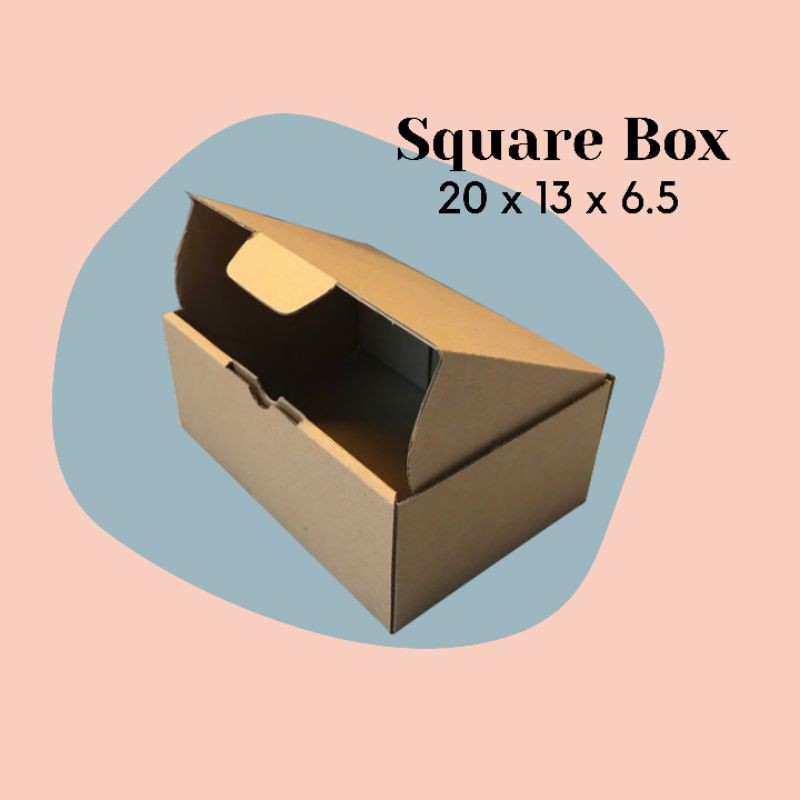 

SQUARE BOX // KARDUS DIE CUT KARTON COKLAT PACKAGING 20x13x6.5