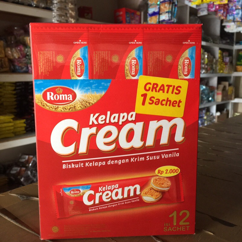 

ROMA KELAPA CREAM ISI 12 pieces dan gratis 1pieces