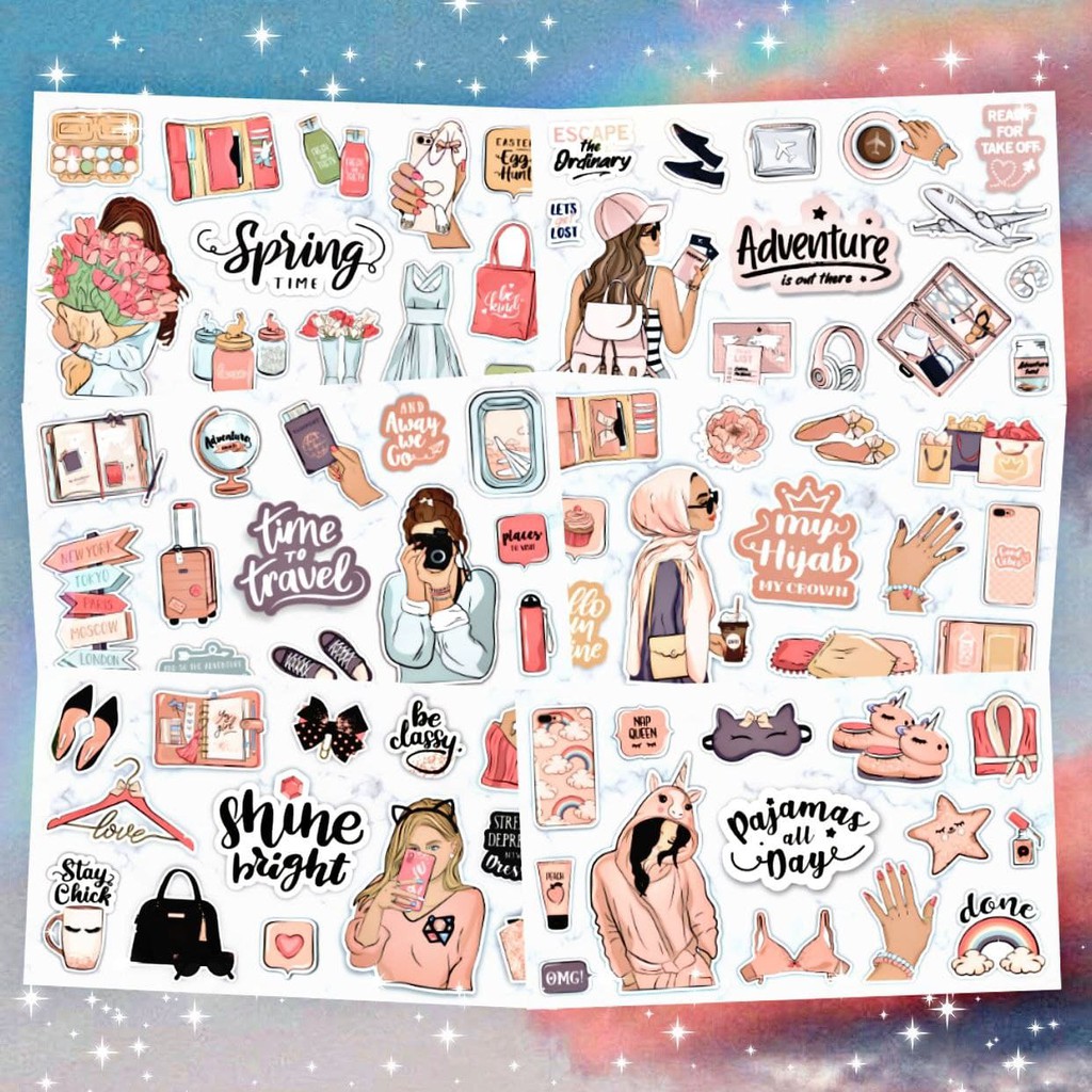

Stiker Tumblr Aesthetic Stiker Aesthetic Stiker Hand Phone,Laptop Stiker Set - By Okashi Store