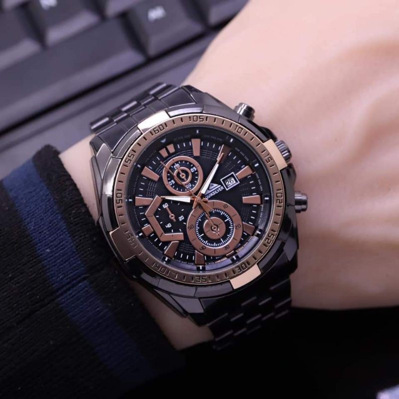 Jam Tangan Quicksilver Rantai Tanggal Aktif Chrono Variasi
