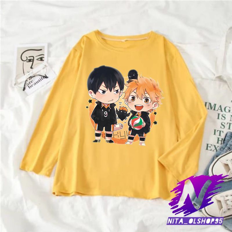 kaos lengan panjang haikyu anime baju anak haikyuu