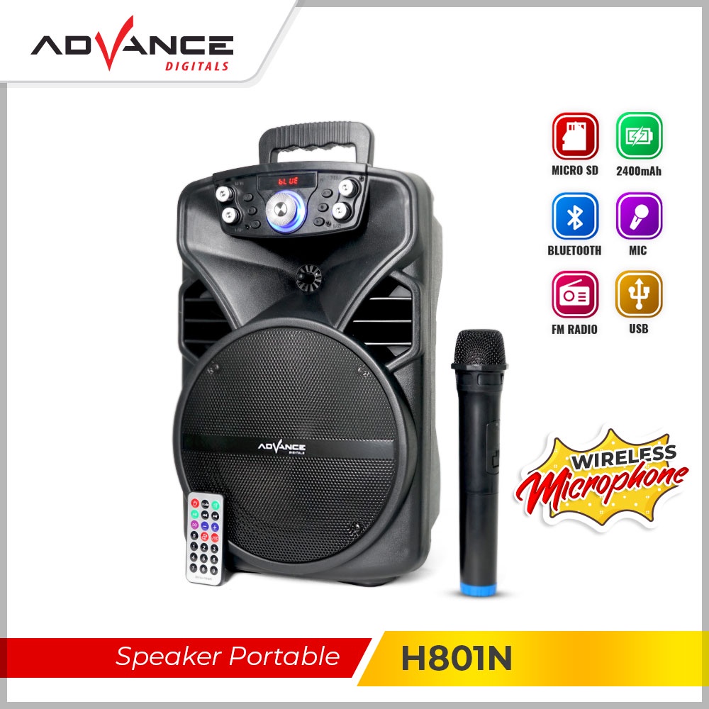 Advance Bluebooth Speaker with Mic Wireless H801N Garansi 1 Tahun