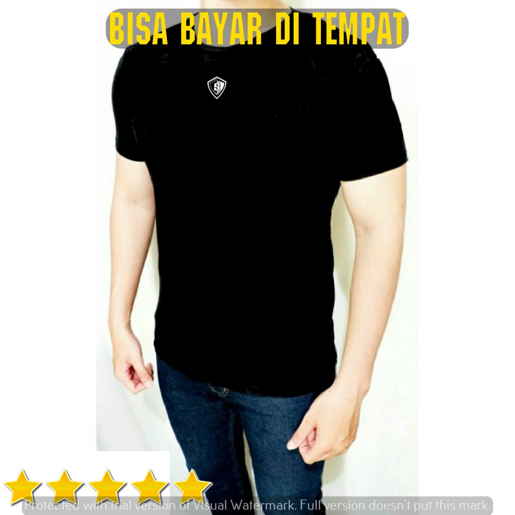 Baju Fitnes Gym Pria siladamas kaos hitam