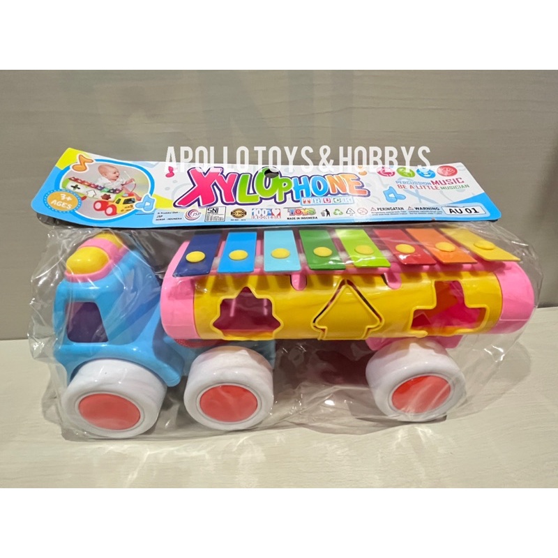 MAINAN ANAK TRUK XYLOPHONE + PUZZLE KREATIF AU 01