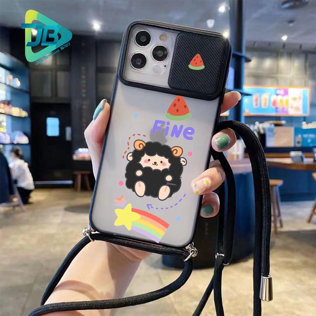 SOFTCASE SLINGCASE SLIDE PELINDUNG KAMERA DOMBA CUTE SAMSUNG OPPO VIVO REALME IPHONE XIAOMI ALL TYPE JB5150