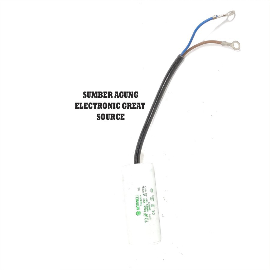 Kapasitor 10uf Tabung Bulat Merk Moswell Capacitor Listrik Pompa Air K