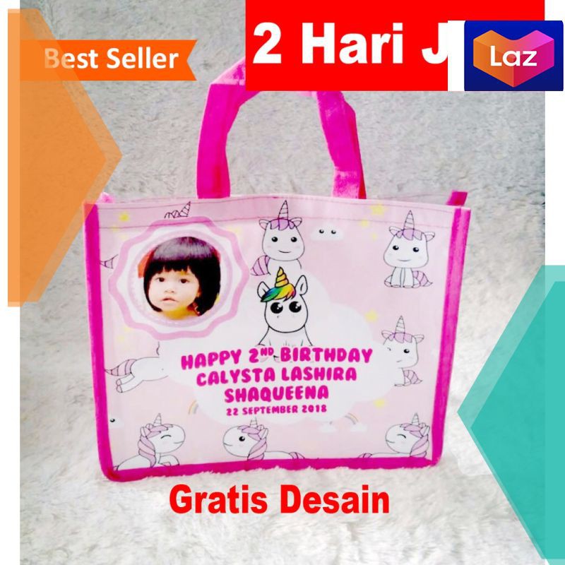 

Murah Tas Ulang Tahun Unicorn Custom Pake Perekat Keren uk T:25, P:20, tebal: 13