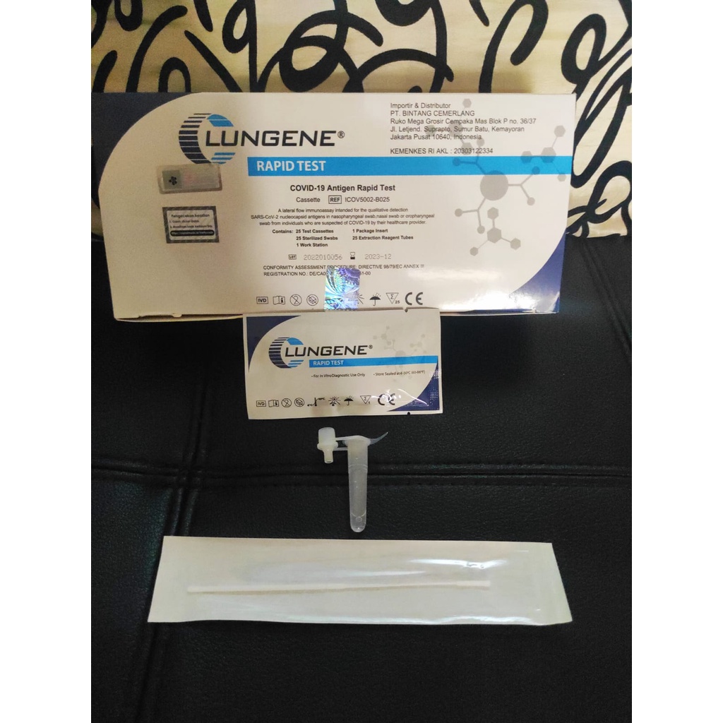 Alat rapid antigen swab Covid 19 (1pcs Set ) Metode test Colok hidung Clungen IND