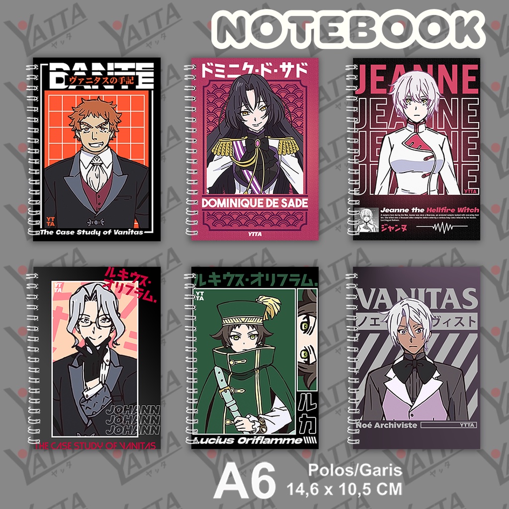 

Notebook Anime Vanitas no Carte! Ukuran A6 14,6 x 10,5 cm