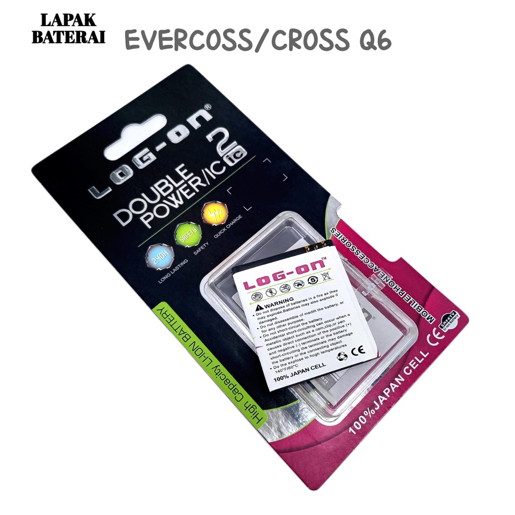 LOG - ON Evercoss Q6 Baterai Double IC Protection Battery Batre