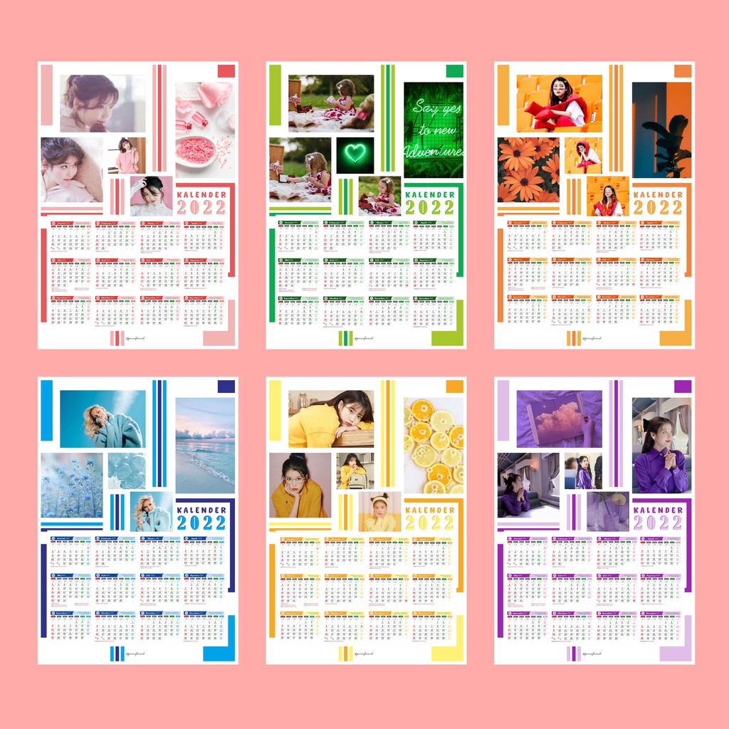 

Kalender Dinding Poster Custom Foto Line Version 2022 / 2023 Uk. A3+ Anti Air