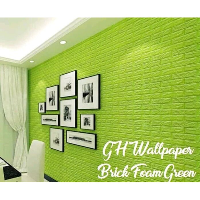 Wallpaper Dingding 3D Foam Motif Batu Bata 70X38cm Dekorasi stiker Dinding Kamar Murah 3D Bata Foam Emboss Timbul Ada Lem Tinggal Tempel