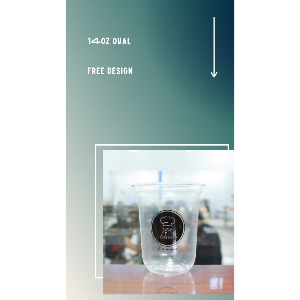 SABLON CUP UKURAN 14OZ OVAL - SABLON CUP KEKINIAN