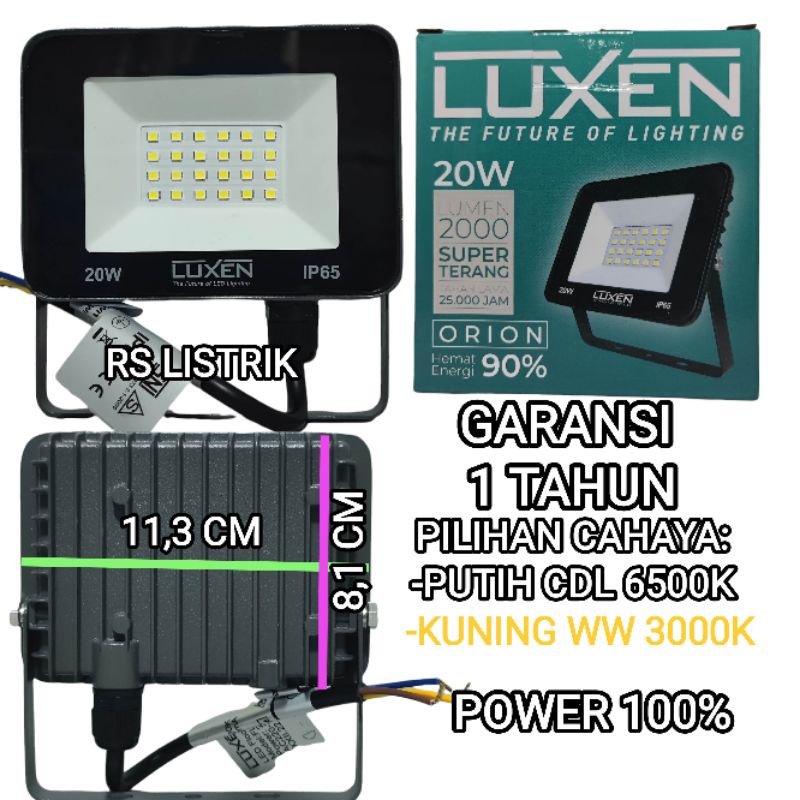 LUXEN ORION LAMPU SOROT LED FLOOD LIGHT 20W GARANSI 1 TAHUN